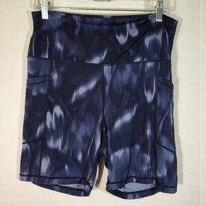 Member's Mark Women's Zen Bike Shorts Size XXL Blue/Serene Floral Print